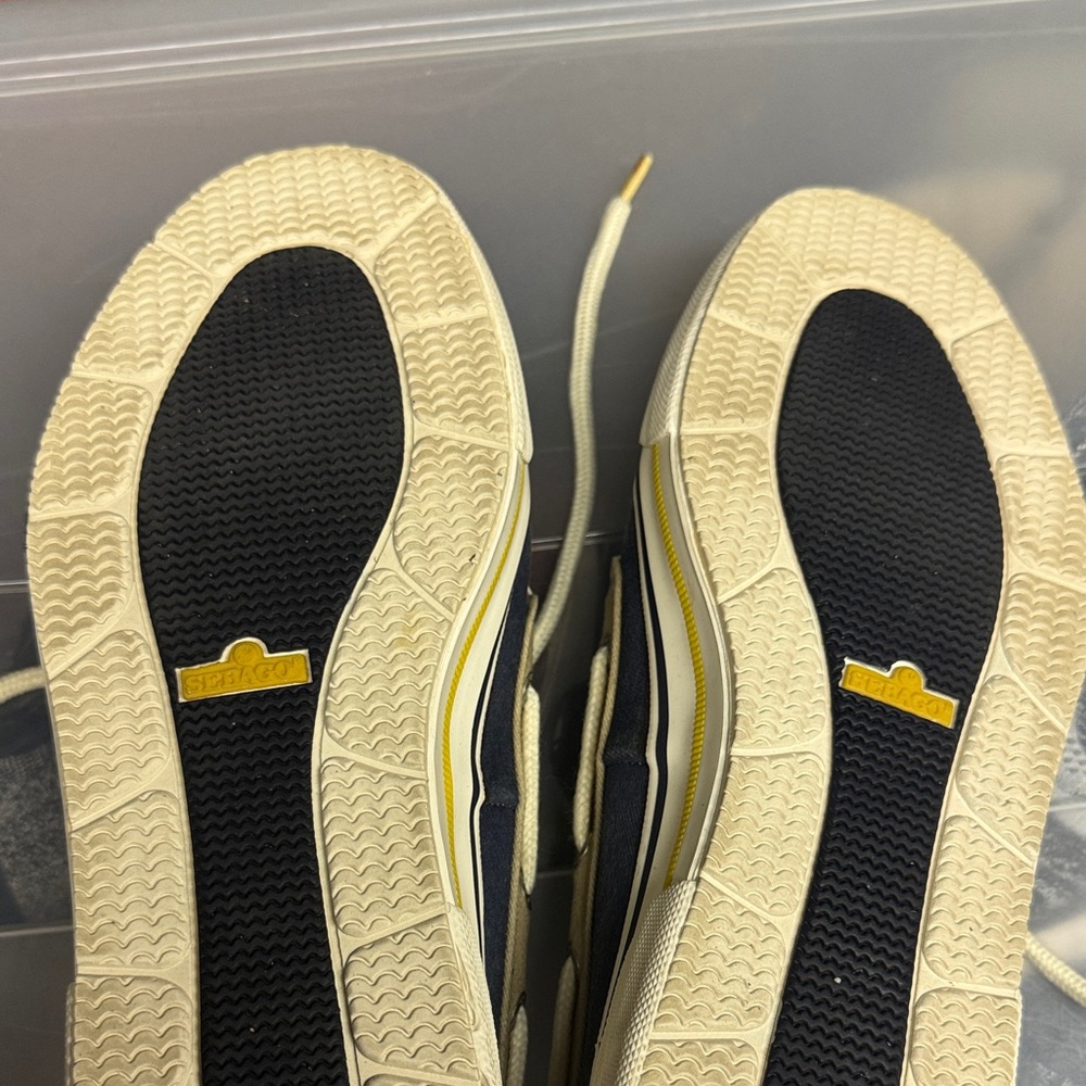 Sebago boat shoes Navy and Tan Deck Shoes - Picture 8 of 10